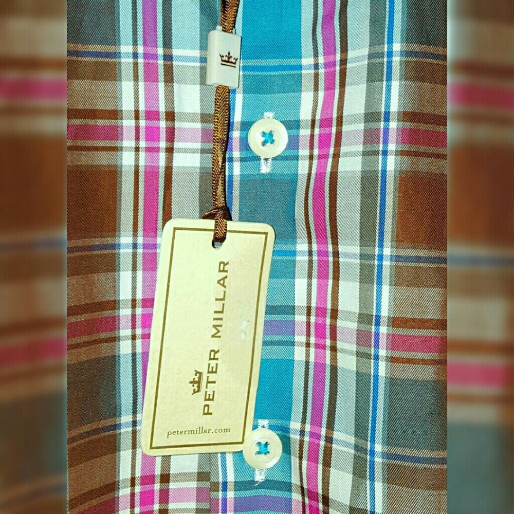Peter Millar Long Sleeve Button Shirt Medium $148